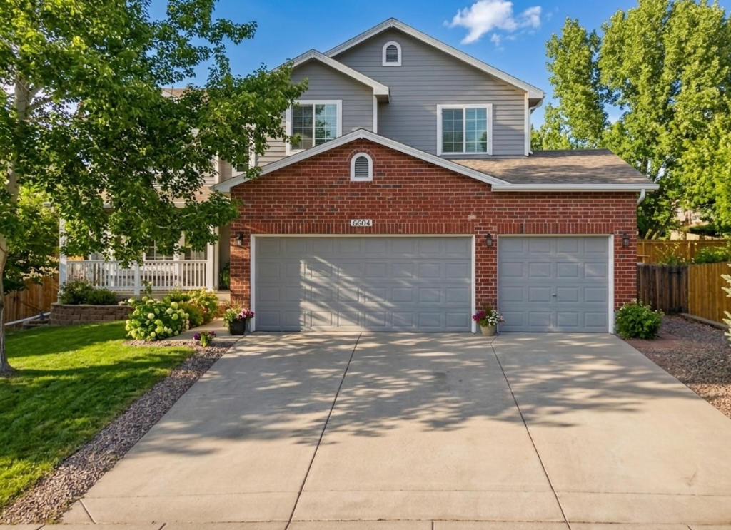 Residential home with smooth concrete driveway